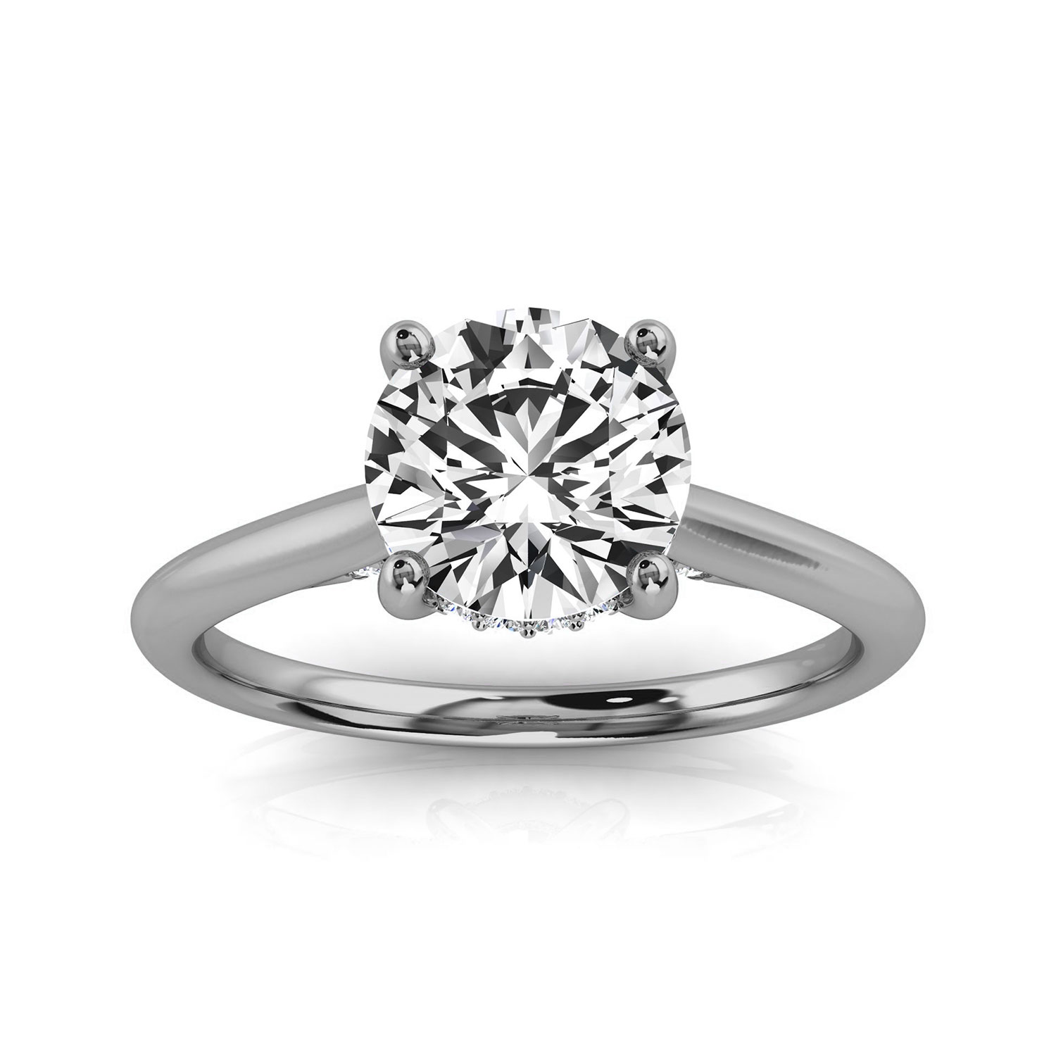 14K White Gold Verlon Hidden Halo Lab Grown Diamond Ring (1/6 ct. tw)